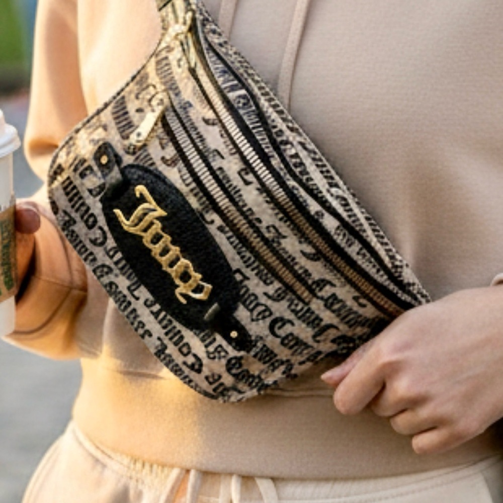 Juicy Couture Pleaser Belt Bag/Fanny Pack, Gd Cond. 14 x 6.5 inches